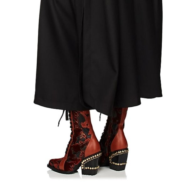 NIB Chloe Rylee Velvet & Leather Ankle Boots Size 39 - Picture 2 of 12